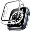 TAURI Cover per Apple Watch SE 3/2/1, Series 6/5/4 40mm,Trasparente | Con Pellicola Protettiva,Vetro Temperato Integrato, Custodia ad Alta Sensibilità Touch, Design in PC Rigido, 2 Pezzi