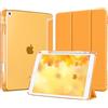 MoKo Cover per iPad 9a/8a/7a Generazione 10,2 Pollici con Portapenna | Custodia per iPad 10,2 2021/2020/2019, Trifold Sottile Leggera Cover con Retro PC Rigido Traslucido, Papaia