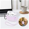 Generic Compatibile con custodia AirPods Pro di 2a/1a generazione, cuffie in morbido silicone con portachiavi, cinturino da polso, protezione completa per auricolari per Airpods Pro 2 Gen-viola chiaro