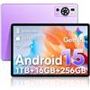 UXD Tablet Android 15 10,1 Pollici con Tastiera e Mouse, 16GB RAM 256GB ROM, 4G LTE e WiFi 6, Octa-Core, Batteria 8000mAh, Display IPS HD, USB-C