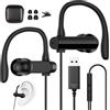 AIAUXAI Cuffie USB con Filo per Computer, Laptop mit Gancio Auricolare 2,3M | In Ear Auricolari mit Microfono, Controllo Volume, per PS5/4, per Chromebook, Windows per Macbook, Ufficio Gaming Video Nero
