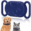 Ainiv Cani Porta Collare Compatibile con Samsung Galaxy SmartTag 2, SmartTag2 Impermeabile Case Flessibile in Silicone, Cover per SmartTag2 Tracker, Anti-Graffio, Protezione Case Cover, Blu Scuro