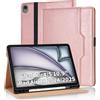 Vkooer Custodia per iPad Air 11'' M2 (2024), iPad Air 5 2022/iPad Air 4 2020 Cover Protettiva Pelle PU - iPad Air 10.9 pollici con Auto Svegliati/Sonno e Supporto Funzione Flip Tasca Case, Oro rosa