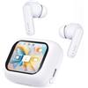 N NEWTOP Cuffie Bluetooth AB39 Display Touch LCD Cancellazione Rumore IN-EAR Funzione Trova Auricolari Torcia Cronometro Equalizzatore Assistente Vocale Universali per Smartphone Tablet (Bianco)