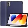 YRH Custodia per Redmi Pad 2 Pro con portapenne 12.1 pollici 2025, cover posteriore in TPU per tablet Xiaomi Redmi Pad 2 Pro 5G (blu navy)