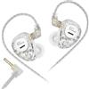 Yinyoo KZ Taurus Auricolari in ear cuffie con cavo IEM Hi-Fi per audiofili 2DD In ear Monitors Bassi profondi Cavo staccabile a 2 pin Guscio trasparente