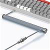 MAMBASNAKE Cavo a Spirale Tastiera Custom e Aviator Cable Winder Set | Alluminio Asta Fissa per Aviatore Cavi + TPU Coiled USB C Cable con Connettore Aviazione 4-Pin per Gaming Keyboar-Grigio