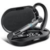 Qecnato Auricolare Bluetooth Singolo, Conversazione in HD CVC 8.0 Auricolare V5.3, Auricolari Bluetooth con Doppio ENC Mic, Cuffie Con Scatola di Ricarica, Nero pure
