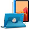 ebestStar - Cover per Samsung Galaxy Tab A7 10.4 T505 (2022, 2020), Custodia Protezione Rotazione 360, Pelle PU, Blu + Vetro Temperato