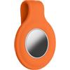 kwmobile Custodia Compatibile con Apple AirTag - Cover per Air Tag con Gancio Incorporato - Rivestimento Gommato in Morbido Silicone Antigraffio arancione