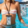 Generic Custodia universale per telefono impermeabile, fluorescente, con cordino, per nuoto, snorkeling, rafting, spiaggia, kayak, viaggi, colore nero