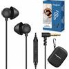 Hearprotek 2 paia Auricolari per Dormire, Cuffie in-ear morbidi e comodo con microfono, cuffie con riduzione del rumore a basso profilo per dormire di lato,russare,yoga, viaggi,mediazione & relax