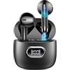Drsaec Cuffie Bluetooth, Auricolari Bluetooth 5.3 con Mic Stereo, Cuffie Wireless In Ear Mini Cuffie Senza Fili IP7 Impermeabili, Cuffiette Bluetooth Sport 42 Ore Cancellazione Rumore, LED/USB-C Nero