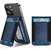 Generic Portafoglio per telefono adesivo, portafoglio aggiornato con supporto regolabile, finestra ID aperta, porta carte di credito adesivo 3M più forte per retro della custodia del telefono, iPhone, Samsung
