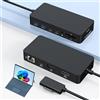 ROCKETEK Micro-soft Surface Dock 2,Hub Surface Dock 12 en 1 Avec Port 4K HDMI+DP+RJ45,Adaptateur Secteur 120 W inclus,Compatible avec Surface Pro 11/10/9/8/X/7+/7,Laptop 7/6/5/4/3,Laptop Studio 2/1,Go 4/3/2/1