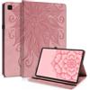 CXTCASE Custodia per Samsung Galaxy Tab S6 Lite da 10,4 pollici 2024/2022/2020 (SM-P620/P625/P610/P613/P615/P619), ultra sottile, con funzione di supporto, in pelle PU, Smart Case, rosa