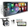 ElecPod Stereo 1 Din con Schermo Compatibile con CarPlay & Android Auto | 6.86 Pollici Touchscreen Autoradio 1 DIN con Schermo Supporta Mirror Link/AUX/Type-C, con Telecamera Posteriore