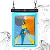 N NEWTOP Cover Impermeabile Universale WA04 per Tablet 10 Pollici Massimo 24x19,5 cm, Custodia Subacquea Trasparente Plastica Borsa Tracolla Protezione Acqua Sabbia Pioggia Waterproof (Azzurro)