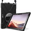 ProCase Surface Pro Case - Custodia robusta antiurto con cavalletto rotante e cinghia da polso, colore: Nero