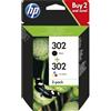 HP 302 - Cartucce per stampante Deskjet 1110, 2134, 2136, 3630, 3633, 3634, 3635, 3639, Envy 4520, 4521, 4522, 4524, 4526, 4527, 4528, Officejet 3, confezione da 2 830 3831 3832 3833 3834 3835 4650