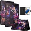 LSPCASA Protettiva Cover Compatibile Con Samsung Galaxy Tab A8 10.5 Pollici PU Materiale Cover Galaxy Tab A8 Con Slot Per Carte TPU Custodia, Gatto soriano