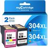 MYCARTRIDGE PHOEVER 304 XL Compatibile per HP 304 XL per HP Envy 5032 5020 5010 5030 Deskjet 2630 2620 2622 2632 2633 2634 3720 3730 3733 3735 （2-pack