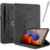 NETANY Rotating Custodia per Samsung Galaxy Tab S8 Plus 2022 / S7 FE 2021 / S7 Plus 2020 12,4-Pollice, con penna PU Pelle Flip Cover, con portapenne Supporto Rotazione 360 Protettiva Cover - Nero
