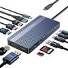 ACASIS Docking Station USB C 14 in 1 Triplo Display 4K60Hz | 2 HDMI + DP, PD 100W, 5 Porte USB 10Gbps, Ethernet 1Gbps, SD/TF, Audio,Adattatore USB C per MacBook/Dell/HP/Lenovo