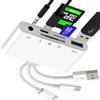 zoyuzan Lettore di schede SD USB C Adattatore Hub Lightning Jack a Micro SD per iPhone 17 16 15 14 13 Pro Max per Apple Cle Accessori Cavo Porta Thunderbolt OTG 3.0 Caricabatterie Multiporta Compatto per iPad