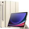 JETech Custodia per Samsung Galaxy Tab S9 11, Beige | Cover TPU morbido, Porta S Pen, Supporto Tri-fold, Ricarica S Pen, Auto Svegliati/Sonno