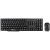 NGS Euphoria Kit lingua Portoghese (QWERTY) - Kit Tastiera e Mouse Wireless 2.4GHz, clic silenziosi. Compatibile con Mac/Windows/Linux/Android/Tablet/TV. Nero