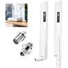 Wxuiqaz 2 pezzi Antenna omnidirezionale 5G 4G LTE 18DBI, antenna interna maschio SMA/TS9 Amplificatore di segnale WiFi 600-6000MHz per scheda WiFi M.2 PCI, router wireless WLAN, telecamera IP, multiuso (bianc