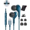 AILZPXX Auricolari USB C per Samsung S23 S22 S25 A55 A35 Ultra iphone 15 Pro Max 16 Plus Magnetici Cuffie USB C con Microfono Hi-Fi Stereo Auricolari con Filo Tipo C per Samsung S24 S21 A54 A56 A16 5G Pixel