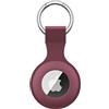 Meliya AirTag Portachiavi per Apple Airtag, Silicone Custodia per Airtag Apple con Portachiavi, Cover Protettiva per AirTag per Zaini e Animali Domestici (Rosso vino)