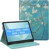 FINTIE Cover per iPad Pro 11 Pollici (M5 2025 / M4 2024) con Portapenna | Multi-angli Slim Fit Folio Cover Custodia con Pocket e Auto Sveglia/Sonno, Blossom
