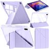 A-BEAUTY Custodia Compatibile con Xiaomi Redmi Pad 2 11 Pollici 2025 con Portapenne, Cover Trasparente Antiurto, Supporto Trifold 6 in 1 a Forma di Y, Auto Sonno/Veglia, Lilla
