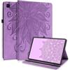 CXTCASE Custodia per Samsung Galaxy Tab S6 Lite 10,4 pollici 2024/2022/2020 (SM-P620/P625/P610/P613/P615/P619), ultrasottile, con funzione di supporto, in pelle PU, custodia smart case, viola