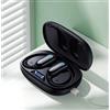 CAPOXO Cuffie Bluetooth Sport 5.3 con Gancio per Orecchio, Auricolari 16mm Bass Stereo, 96 Ore Autonomia, ANC -30dB e Mic ENC, IPX7 Impermeabili, Display LED - Ideali per Running e Palestra