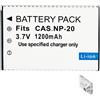 Aousavo NP-20 - Batteria di ricambio compatibile con Exilim EX-S100WE EX-S1PM EX-S2 EX-S20 EX-S20U EX-S3 EX-S500 Exilim Zoom EX-Z70 EX-Z77 EX-Z70BK Camera as NP-20DBA