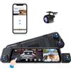 Ohradio Specchio Dash Cam 10 Touchscreen 4 Canali 1080P 64GB | Specchietto Retrovisore, Visione Notturna 150°, Registrazione Loop
