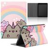 Stradvnaly Tablet Cover per Lenovo Tab M10 10,1 TB-X605F/X505F, Moda Cartoon Cat Pusheen Cute Motivo Design con Funzione Pelle PU Holder Flip con Regolabile Tablet Protezione Antiurto Case,Anime