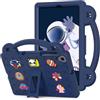 Generic Custodia Tablet Per Samsung Galaxy Tab A 10.1 Pollice 2019 SM-T510/T515/T517 Bambini Amichevole Cartton Doll DIY con Cavalletto Leggero EVA Silicone Antiurto Copertura Blu Navy