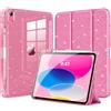 MoKo Brillante Cover per iPad (A16) 11/ 10a Gen. 10,9, Glitterato Rosa Brillante