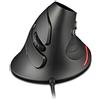 zelotes Mouse ergonomico cablato, 3200 DPI,6 pulsanti,Poggiapolsi rimovibile, LED, mouse verticale ottico USB per PC, computer portatile, Mac, nero