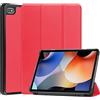 Kepuch Custer Cover per Blackview Oscal Pad 10, Tab 7, Tab 7 PRO,PU-Pelle Case Custodia - Rosso