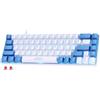abucow Tastiera meccanica a 68 tasti con retroilluminazione blu, tastiera da gioco del 60%, tasti azzurro-bianchi, interruttori rossi per un'esperienza di digitazione e gioco premium per PC Mac