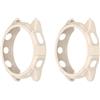 QINOUK Custodia per Garmin Forerunner 265, [2-Pack] [Anti-goccia] Custodia di Protezione Parziale in TPU Morbido, Custodia Sottile per Garmin Forerunner 265-Bianco avorio