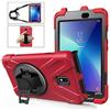Juaupepo Custodia robusta per Samsung Galaxy Tab Active 2 8 2017 (modello T390/T395/T397), custodia ibrida portatile antiurto con maniglia girevole a 360°, tracolla (rosso)
