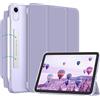 FINTIE Cover per iPad mini 7a Gen (A17 Pro) 2024/iPad mini 6a Gen 2021 8,3 | con Portapenne - [Magnetica Chiusura] Sottile Custodia Posteriore Traslucida Opaca Case con Auto Sveglia/Sonno, Lilla Viola