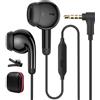 AIAUXAI 3,5 MM Cuffie con Filo per Laptop, per MP4/3, 90° Stecker, Nero | Microfono e Controllo Volume, Auricolari con Filo per Samsung per iPod per PS5/4, Ufficio, Sport, Game, Musica, Viaggi, Radio